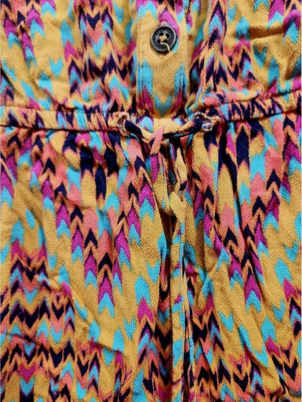 Women's Juniors Xhilaration Romper, Small, Elastic waist, Button Front, Geometr - Picture 5 of 6